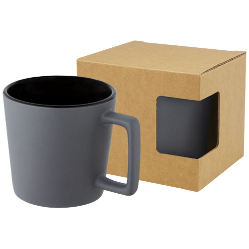 Tasse céramique fini mat personnalisée 370 ml CALI Noir et Gris Mat